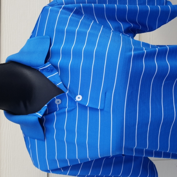 CHAMPION GOLF Blue Stripe Unisex Polo Golf Shirt (Men's - S, Women's - M) - Picture 2 of 12